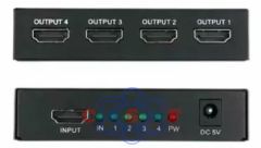Chave Splitter hdmi Knup entra 1 HDMI com 4 Saida HDMI 1080P 1,4 3D Fonte alimenta��o inclusa AD 142