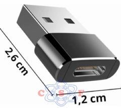 Adaptador OTG Tipo C F�mea x Usb Macho Conecte Pendrive Teclado Mouse PCs e Notebooks Cor Preto Compacto e Pr�tico