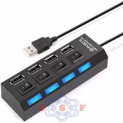 Adaptador Switch Altomex mini Hub USB 1 porta Saida USB + 4 portas sEntrada USB f�mea HI-SPEEDcom Chave Liga/Desliga
