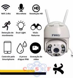 Cmera Speed Dome Ip Wi Fi 1080p Tw-9530 Rotativa Resistente Dgua Full Hd Infravermelho Zoom 4 x 2 Megapixel