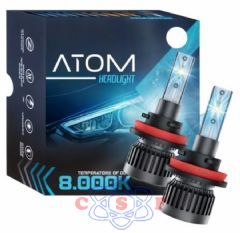 Kit L�mpada Farol Led R8 M7 Atom H27 50W 12 Volts Lumens 7400 par 8000K Menor L�mpada do Mercado 880/881