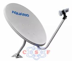 Antena Mini Parabólica Aquario 60cm - Banda KU + LNB Simples