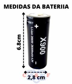 Bateria 4,2V para Lanterna Led X 26650 a 12000 mah