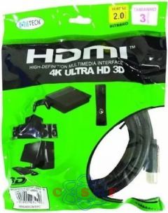 CABO HDMI Alltech 3 Metros Verso 2.0 4K Ultra HD 3D com Filtro