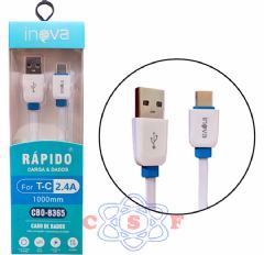 Cabo USB + TipoC Inova CBO-8365 TC 2,4A Asus Zenfone 3 Moto z Samsung 1M