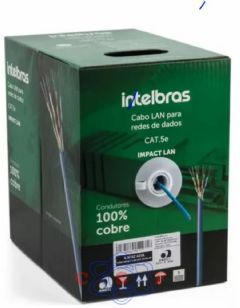 Cabo de Rede Intelbras/ Horphel UTP CAT 5E 4Par Azul 100% cobre