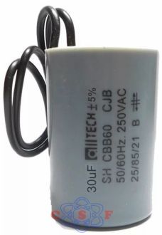 Capacitor VCA P/ Motor Portão 30uf x 250 VAc 50/60HZ