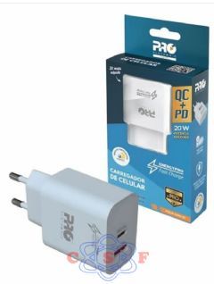 Carregador De Celular Universal Ultrarrápido 20w 2 saidas 1 Tipo e 1 Usb