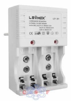 Carregador Pilha Ley-261 Pilha AAA e AA + Bateria 9V Recarregável