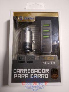 Carregador Veicular Turbo 3.4A 4 Saida USB Shinka SH-C060