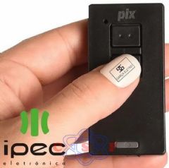 Controle Remoto Portão Transmissor TX Pix IPEC RCG PPA Garen 4,33,92 Mhz Code Learn 2 Canais Clip de Fxação Preto