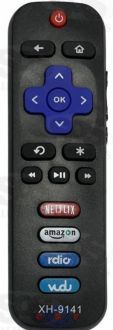 Controle Remoto TV TCL Smart Roku Netflix Amazon Radio XH 9141 KA 2886