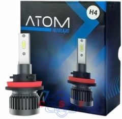 Kit Lâmpada Farol Led R8 Atom H4 7400 Lumens 6000K
