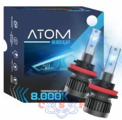 Kit Lâmpada Farol Led R8 M7 Atom HB4 35W 12 Volts 7400 Lumens par 8000K Menor Lâmpada do Mercado