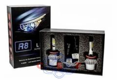 Kit Lâmpada Farol Ultra Led R8 H1 35W 12V/24V 6500K 6000 Lumens