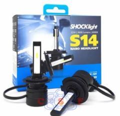 Kit Lâmpada Led SHOCKlight S14 Nano H7 32 Watts 9 a 12 Volts Lumens 3600 par 6000K Menor Lâmpada do Mercado