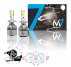 Kit Lmpada Super Led M7 H7 6000 Lumens o par 50 Watts 6500k