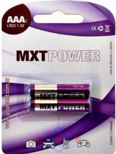 Pilha Palito Alcalina AAA MXT Power LR03 1,5V Blister 2ps