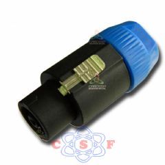 Plug Speakon Azul Macho 4 Pinos com Trava