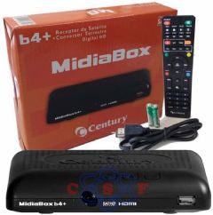 Receptor Parablica Century MidiaBox HDTV B4+ Satlite, com Conversor Terrestre 100% Digital HD SATHD Regional