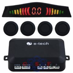 Sensor Estacionamento E-Tech Preto 4 Pontos