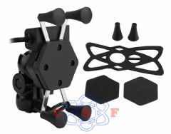 Suporte Moto e Carregador de Celular USB B-Max para Moto 12v a 15v volts Saida 5 Volts 2 Amperes BMG 20