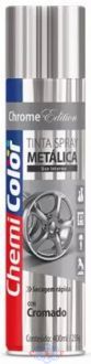 Tinta Spray CHESI color Metalica Cromada 400 ml Peso Liquido 210 Gramas