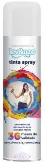 Tinta Spray LEV&USE Branco Brilhante 400 ml Peso Liquido 210 Gramas