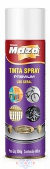 Tinta Spray Maza Branco Brilhante 400 ml Peso Liquido 250 Gramas