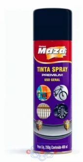 Tinta Spray Maza Preto Brilhante 400 ml Peso Liquido 250 Gramas