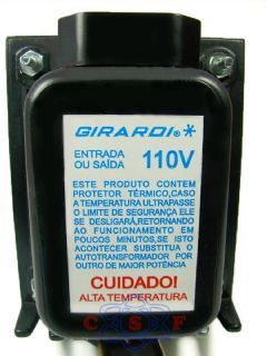 Transformador de Voltagem Auto Trafo Girardi 1500 VA entra 127V sai 220V 220V para 127V