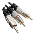 Cabo P2 Estereo + 2Rca Macho 1.80mts Profissional MXT Gold 24K