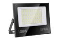 Refletor Holofot LED Slim 100 Watts Dibani Luz Branca 6500K Resistente a Agua e Poeira Preto DC-CY100-BF-02 IP66