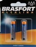 Pilha Alcalina Pequena AAA Brasfort LR 1,5V