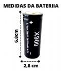 Bateria 4,2V para Lanterna Led X 900 X 26650 a 12000 mah