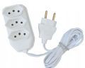 Extenso Lig Plus 3 Tomadas com 2+1 pino Terra 3 Metros Cordo Paralelo Branco 2x0,75 10A 2 Pinos Entrada