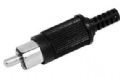 Plug Rca Macho Preto Com Rabicho Rgido